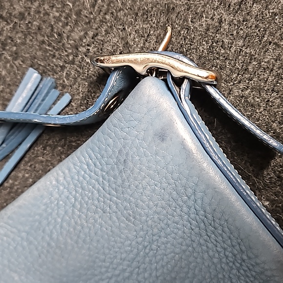 VINTAGE Coach Legacy Pebbled Leather Tassel crossbody - cornflower blue - Picture 14 of 16